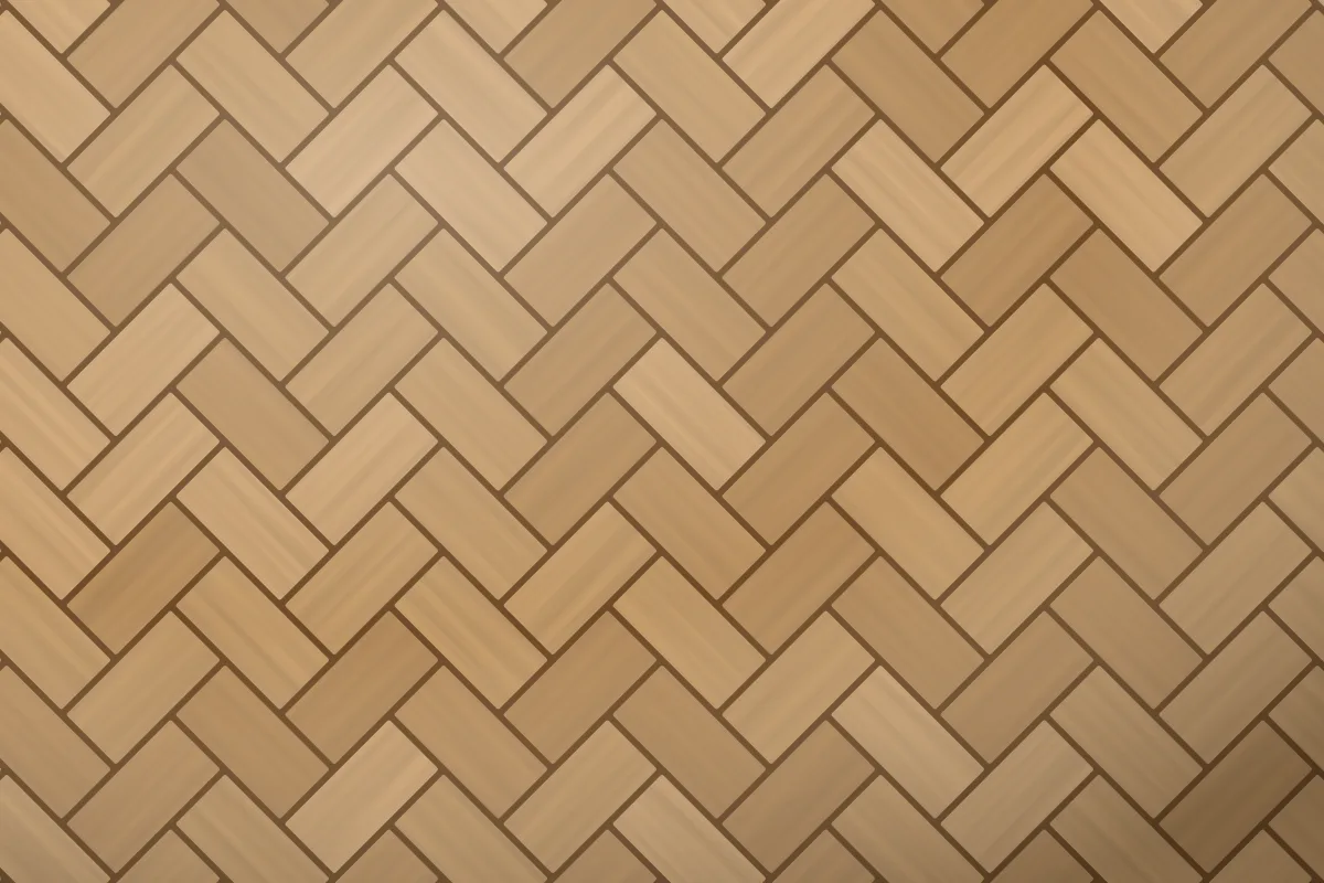 Illustration of oak herringbone flooring with planks laid at right angles